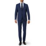 CG Herren Anzug blau Wolle Slim Fit