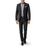 CG Herren Anzug schwarz Schurwoll-Stretch Slim Fit