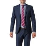 CG Herren Sakko blau Schurwolle gemustert Slim Fit