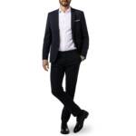 DIGEL Herren Anzug blau Schurwoll-Stretch Slim Fit