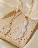 Fivejoy Perlenkette Damen Vintage-Perlenkette, Süßwasser-Zuchtperlen-Anhänger-Halskette