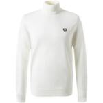 Fred Perry Herren Rollkragenpullover weiß Wolle unifarben