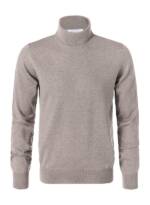 Gran Sasso Herren Rollkragenpullover beige Merinowolle unifarben