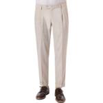 HTL Herren Bundfaltenhose beige Schurwolle meliert Slim Fit