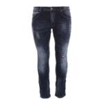 Ital-Design Stretch-Jeans Herren Freizeit Destroyed-Look Stretch Jeans in Dunkelblau
