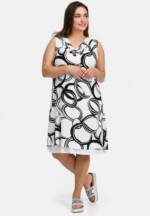 Kekoo A-Linien-Kleid Knielanges Kleid mit Unterstoff aus Baumwollviskose 'Verano'