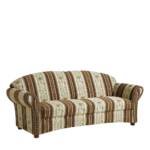 Landhaus Dreisitzer Sofa mit Streifenmuster Beige und Braun