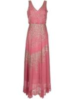 LoveShackFancy Langes Kleid mit V-Ausschnitt - Rosa