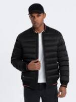 OMBRE Bomberjacke Herren-Bomberjacke mit Satin-Finish und kontrastierenden Rippbündchen