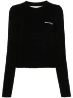 Palm Angels Cropped-Pullover mit Logo-Stickerei - Schwarz