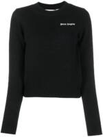 Palm Angels Gerippter Pullover mit Logo - Schwarz