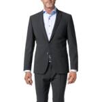 ROY ROBSON Herren Sakko grau Schurwoll-Stretch meliert Slim Fit