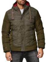 Reslad Winterjacke Herren Jacke Winter-Jacke Camouflage-Look mit Kapuze Männer-Jacke mit warme gesteppte Jacke mit Kapuze