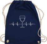 Shirtracer Turnbeutel Herzschlag Wein Vino Weinliebhaber, Symbol und Zeichen Outfit