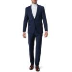 Strellson Herren Anzug blau Schurwoll-Stretch Slim Fit