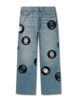 AMIRI - Appliquéd Wide-Leg Jeans - Men - Blue - UK/US 34