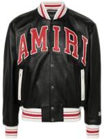 AMIRI Bomberjacke aus Leder mit Logo-Applikation - Schwarz