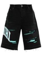 AMIRI Jeans-Shorts mit Logo-Stickerei - Schwarz