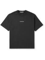 Acne Studios - Exford Logo-Flocked Cotton-Jersey T-Shirt - Men - Black - XS