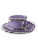 Acne Studios - Striped Shearling Bucket Hat - Men - Purple - S/M