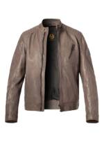 BELSTAFF Herren Lederjacke grau Lammleder unifarben