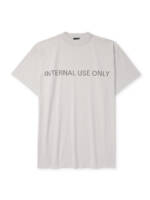 Balenciaga - Inside Out Oversized Distressed Logo-Print Cotton-Jersey T-Shirt - Men - Neutrals - 2