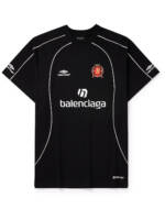 Balenciaga - Oversized Embroidered Logo-Print Cotton-Jersey T-Shirt - Men - Black - 4