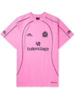 Balenciaga - Oversized Embroidered Logo-Print Cotton-Jersey T-Shirt - Men - Pink - 4