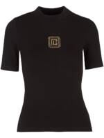 Balmain T-Shirt mit Logo-Stickerei - Schwarz