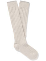 Brunello Cucinelli - Ribbed Cashmere Socks - Men - Gray - M