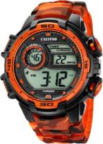 CALYPSO WATCHES Digitaluhr Calypso Herren Uhr K5723/5 Kunststoffband, (Digitaluhr), Herren Armbanduhr rund, Kunststoff, PURarmband schwarz, orange, Sport