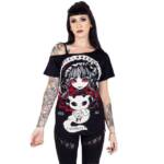 Cupcake Cult One-Shoulder-Top Ouija Demon Gothic Goth Oberteil Katze Dämon Hexe Schädel