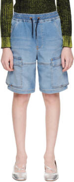 Diesel Kids Blue D-Krooley-Cargo-Sh-J Denim Shorts