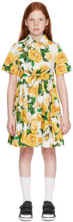 Dolce&Gabbana Kids Yellow Floral Dress