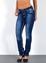 ESRA Straight-Jeans J755 High Waist Straight Fit Jeans Damen mit dicker Naht, bis Übergröße / Plus Size Größe, Damen Straight Leg Jeans mit Kontrastnähten Hoch Bund, Damen Gerade Schnitt Jeans mit weißer / roter Naht Große Größen, Regular Fit Jeans Hose, Damen Jeans, Jeans Damen, Damen Jeanshose mit dicken Nähten, Jeans Damen Hose Große Größe, Jeans Damen High Waist Damen Jeans, Straight Fit Jeans Damen