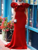 Europäische und amerikanische Außenhandel große weibliche schlanke Einschulter langer Rock Brautjungfer Gruppe leichtes Kleid Bankett kleines Kleid