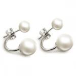 Fivejoy Ohrring-Set Größe doppelseitige Perlenohrstecker Ohrringe Ohrschmuck (Perlen-Ohrringe für Frauen)
