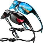 Fivejoy Sonnenbrille 2 tlg Polarisierte Sonnenbrille Herren Damen Sommer Outdoor Mode (Set, 2-St., für Radfahren Golf Fahren Angeln Klettern) Leichtgewicht Sonnenbrille mit Seil Brillen