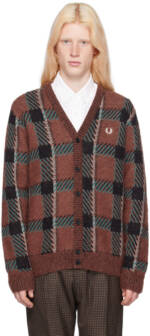 Fred Perry Brown Glitch Cardigan