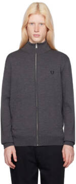 Fred Perry Gray Classic Zip Through Cardigan