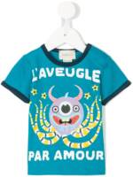 Gucci Kids T-Shirt mit Octopus-Print - Blau