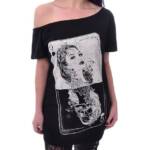 Heartless One-Shoulder-Top Tarot Karte Oberteil Gothic Okkult Skull Shirt