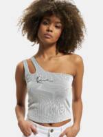 Karl Kani Small Signature One Shoulder Top Bi-Color Rib