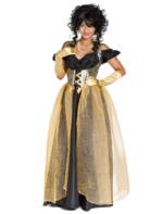 Kleid Marquise lang schwarz/gold L