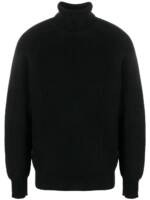 Lardini Gerippter Rollkragenpullover - Schwarz