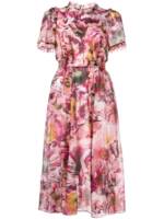 Marchesa Rosa Sedum Midikleid mit Blumen-Print