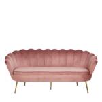 Muschel Couch aus Samt Rosa und Goldfarben