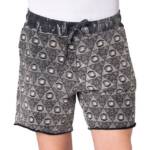 PANASIAM Strandshorts kurze Jogging-Hose aus 100% Baumwolle Unisex Sweatshorts mit Kordelzug Stoffhose mit Seitentaschen Sommerhose Urban Sportshort mit Naturmotiv