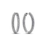 Pandora Paar Creolen 293016C01 Creolen Ohrringe Damen Timeless Einreihige Pavé Zirkon Silb