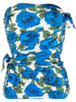 Philosophy Di Lorenzo Serafini Schulterfreies Top mit Blumen-Print - Blau